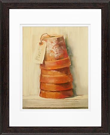 Timeless Frames Supreme Espresso-Framed Traditional Artwork, 11" x 14", Terracotta Pots