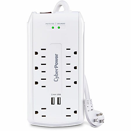 CyberPower CSP806U Professional 8 - Outlet Surge Protector with 3000 J Surge Suppression - Clamping Voltage 600V, 6 ft Cord, NEMA  - CSP806U