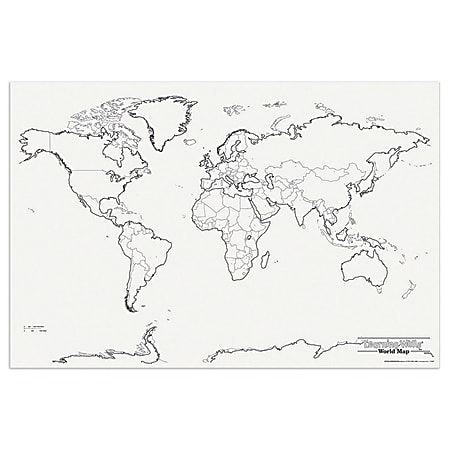 Pacon® Learning Walls World Map, 48" x 72"
