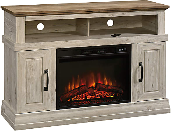 Sauder® Select Media Center Fireplace For 50" TVs, Chalked Oak/Cottage Pine