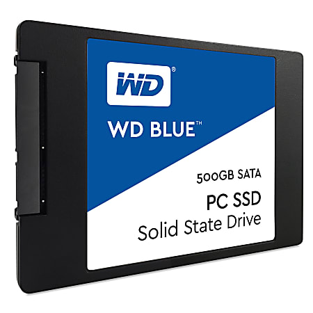 Western Digital® Blue™ 2.5"/7 mm Cased Internal Solid State Drive For Laptops/Desktops, 500GB, SATA III, WDS500G1B0A