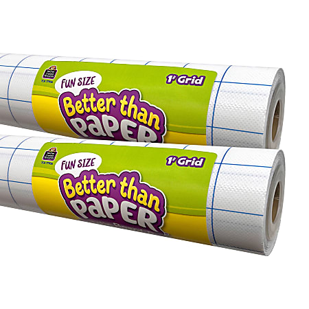 Teacher Created Resources Fun-Size Better Than Paper Bulletin Board Rolls, 18" x 12', 1" Grid, Pack Of 2 Rolls