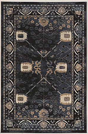 Linon Paramount Area Rug, 5' x 7-1/2', Zeigler Navy/Beige