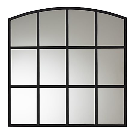 Baxton Studio Barrington Accent Wall Mirror, 36”H x 36-1/2”W x 13/16”D, Black
