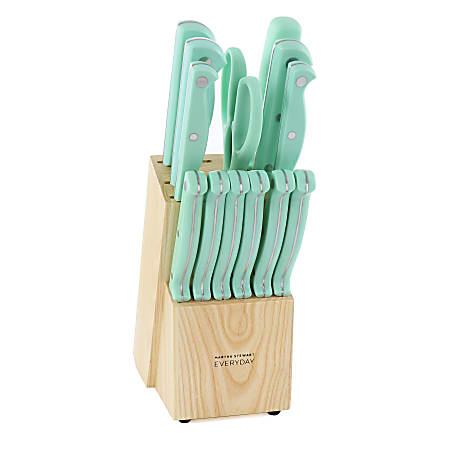 Martha Stewart Everyday 14-Piece Stainless Steel Cutlery Set, Martha Blue