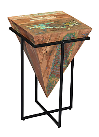 Coast To Coast Triangle Accent Table, 26-1/2"H x 16"W x 16"D, Brown