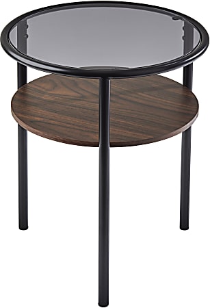 Adesso® Gavin Accent Table, 21-3/4”H x 17-3/4”W x 17-3/4”D, Black/Walnut