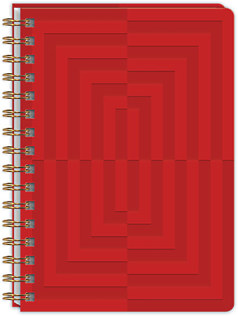 Punch Studio Vegan Leather Spiral Journal, 6-1/4&rdquo; x 8-1/2&rdquo;, Legal Rule, 144 Pages, Red