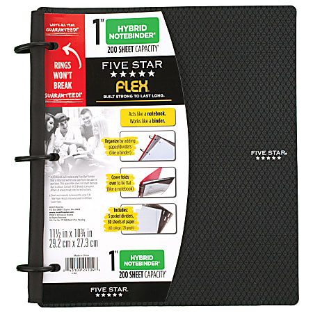 Descubrir 67+ imagen five star flex hybrid notebinder office depot