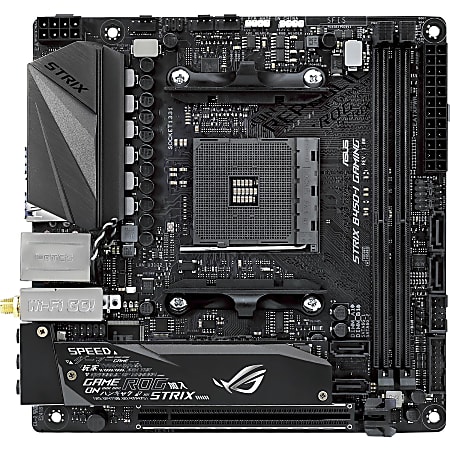 Asus ROG Strix B450-I GAMING Desktop Motherboard - AMD Chipset - Socket AM4 - Mini ITX - 32 GB DDR4 SDRAM Maximum RAM - UDIMM, DIMM - 2 x Memory Slots - Gigabit Ethernet - HDMI - 4 x SATA Interfaces