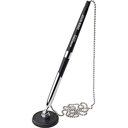 MMF Counter Pen With Antimicrobial Protection, Fine Point, Refillable, Black Barrel, Black Ink