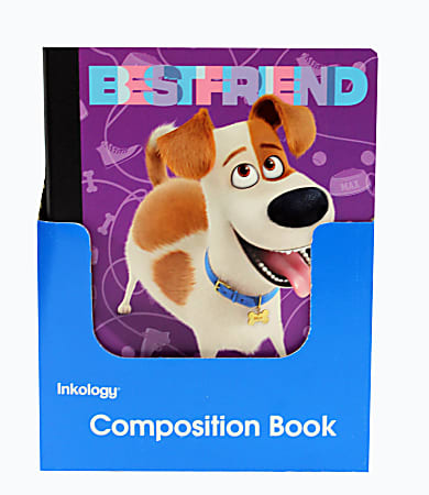 Inkology Composition Books, The Secret Life Of Pets, 7-1/2" x 9-3/4", College Ruled, 200 Pages (100 Sheets), Assorted Designs, Pack Of 12 Books