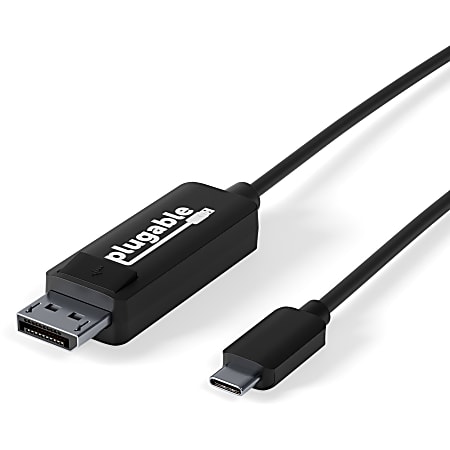 Plugable USB C to DisplayPort Adapter - 6ft (1.8m) Adapter Cable - (Supports Resolutions up to 4K at 60Hz), Driverless