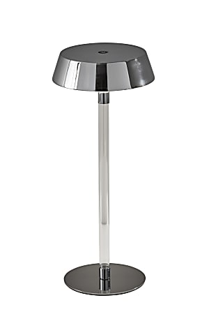 Adesso Orla LED Cordless Table Lamp, Shiny Chrome/Clear Acrylic