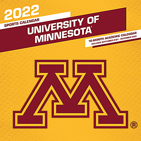 Lang Turner Licensing Monthly Wall Calendar, 12" x 24", Minnesota Golden Gophers, January to December 2022