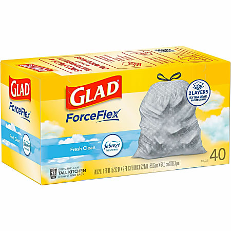 Glad Tall Kitchen Recycling Drawstring Trash Bags 13 Gallons Box Of 45 Bags  - Office Depot
