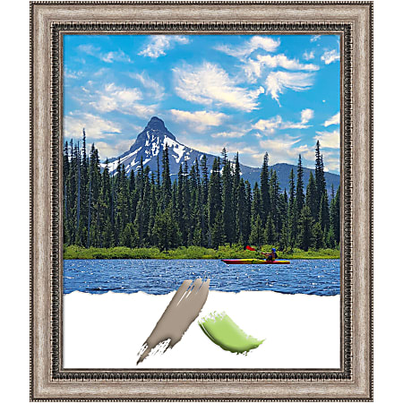 Amanti Art Lyla Ornate Silver Picture Frame, 24" x 28", Matted For 20" x 24"