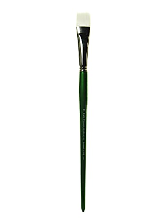 Princeton Oil And Acrylic Paint Brush 6100, Size 12, Bright Bristle, Synthetic, Green