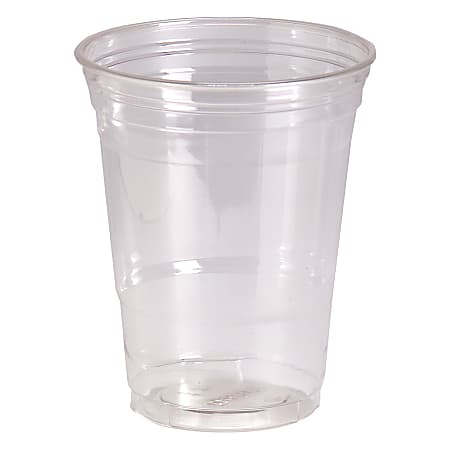 50 Pack] 20 oz Clear Plastic Cups with Flat Lids, Disposable Iced