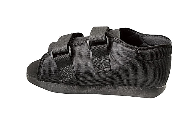 Medline Semi-Rigid Nylon Post-Op Shoe, Men's, Medium, Black