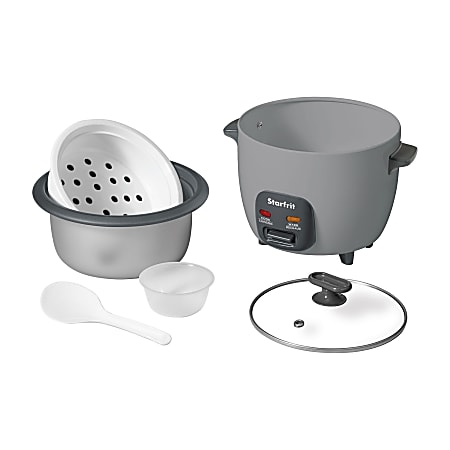 Starfrit® 10-Cup 400-Watt Electric Rice Cooker with Non-Stick Ceramic Pot, Gray