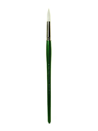 Princeton Oil And Acrylic Paint Brush 6100, Size 12, Round Bristle, Synthetic, Green