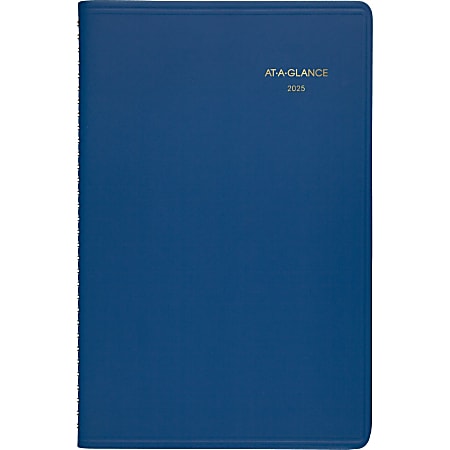 2025 AT-A-GLANCE® Weekly Appointment Book Planner, 5" x 8"?, Blue, January To December, 7010820