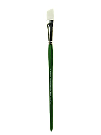 Princeton Synthetic Bristle Oil And Acrylic Paint Brush 6100, Size 10, Angled Bright Bristle, Synthetic, Green