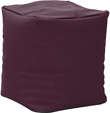 National® Bernadette 19"W Square Pouf Ottoman, Bliss Terra Cotta