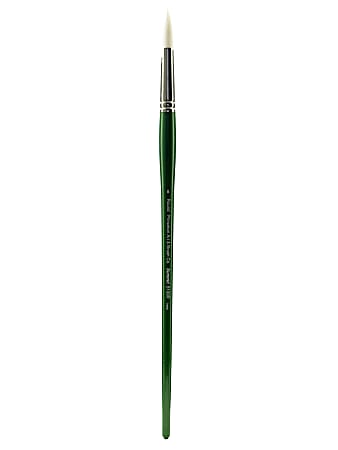 Princeton Synthetic Bristle Oil And Acrylic Paint Brush 6100, Size 8, Round Bristle, Synthetic, Green