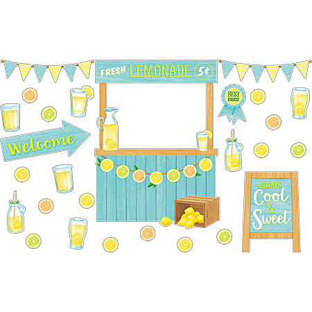 Teacher Created Resources Lemon Zest Lemonade Stand Bulletin Board Set