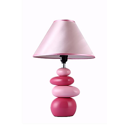 Simple Designs Shades Of Pink Ceramic Table Lamp,