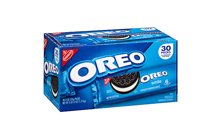 Nabisco Single-Serve Oreo Cookies, 2 Oz, Pack Of 30