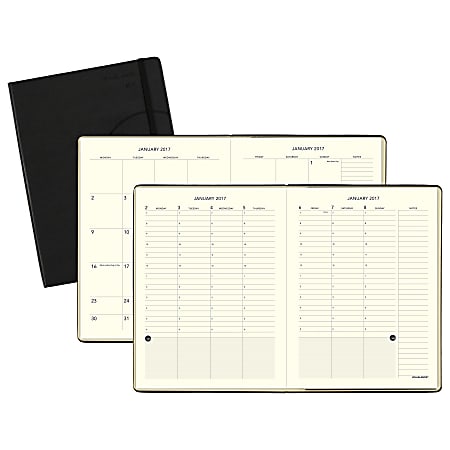 AT-A-GLANCE® Plan.Write.Remember.® Perfect Bound Weekly/Monthly Appointment Planner, 7 3/8" x 9 3/4", Black, January 2017 to December 2017