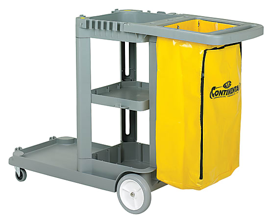 CMC Standard Janitorial Cleaning Cart, 38"H x 19 3/4"W x 56"D, Grey