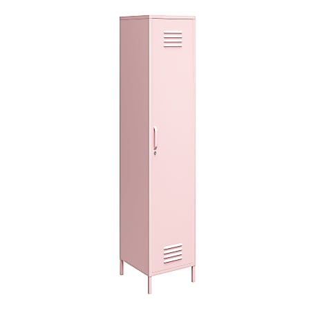 Ameriwood™ Home Cache Single Metal Locker Storage Cabinet, 72-7/8”H x 15”W x 15-3/4”D, Pink