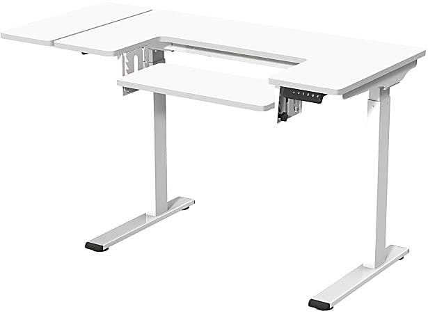 FlexiSpot ES9W Electric 52"W Height-Adjustable Sewing Table, White