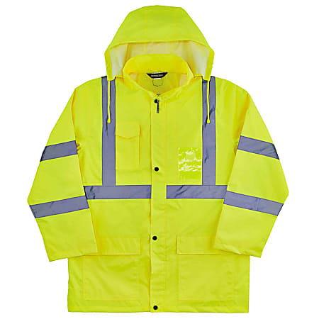 Ergodyne GloWear® 8366 Lightweight Type R Class 3 High-Visibility Rain Jacket, 5X, Lime