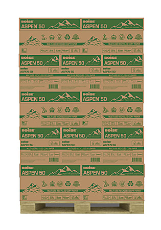 Boise® ASPEN® Multi-Use Printer & Copy Paper, White, Letter (8.5" x 11"), 200000 Sheets Per Pallet, 20 Lb, 92 Brightness, 50% Recycled, FSC® Certified, Case Of 10 Reams