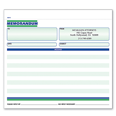 Custom Forms, Memorandum, Ruled, 8 1/2" x 7", 2-Part, Box Of 250
