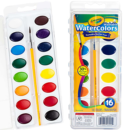 Prang Washable Watercolors 16-Color Set