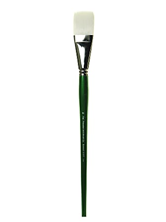 Princeton Synthetic Bristle Oil And Acrylic Paint Brush 6100, Size 16, Flat Bristle, Synthetic, Green