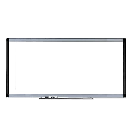 Lorell® Signature Series Magnetic Unframed Dry-Erase Whiteboard, 96" x 48", Ebony/Silver Metal Frame
