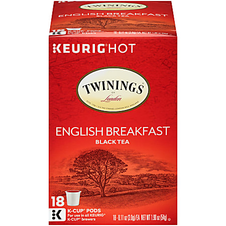 Twinings® English Breakfast Tea Single-Serve K-Cups®, 4 Oz, Box Of 18