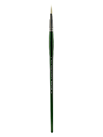 Princeton Synthetic Bristle Oil And Acrylic Paint Brush 6100, Size 6, Round Bristle, Synthetic, Green