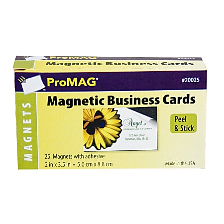 ProMAG Adhesive Business Card Magnets, Pack Of 25