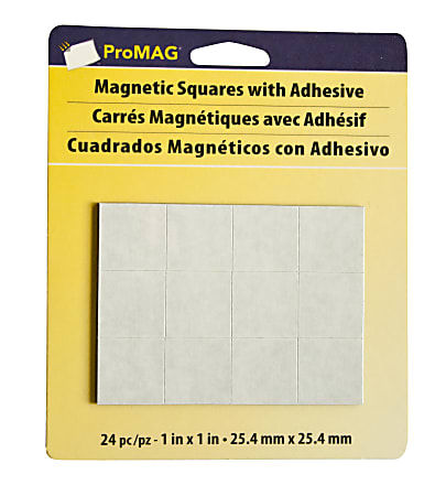 ProMAG Magnetic Squares, 1", Black/White, Pack Of 24