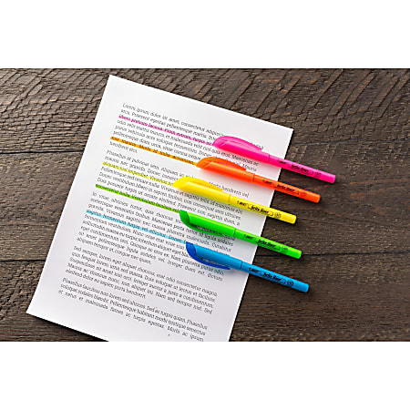 CLI Charles Leonard Fluorescent Pocket Highlighters Assorted Colors 5/Pack  12