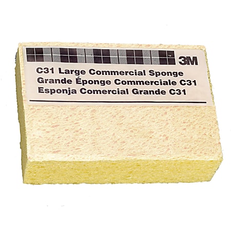 3M™ Commercial Cellulose Sponge, Yellow, 4.25 x 6, 1.6" Thick, Yellow