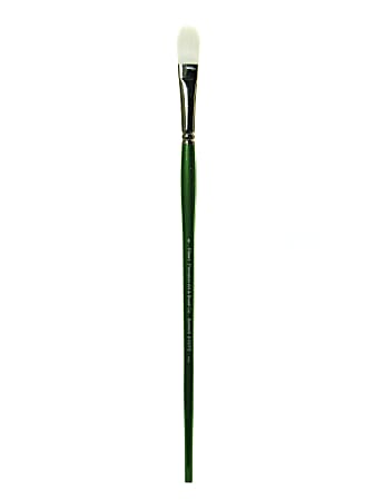 Princeton Synthetic Bristle Oil And Acrylic Paint Brush 6100, Size 8, Filbert Bristle, Synthetic, Green